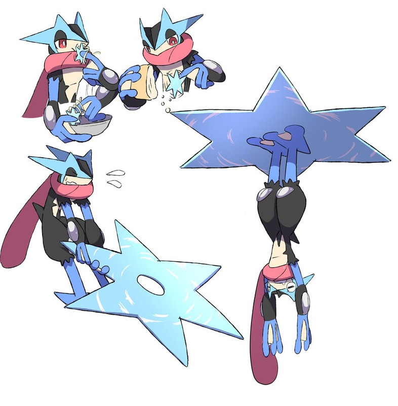 greninja-and-mega-greninja-pokemon-drawn