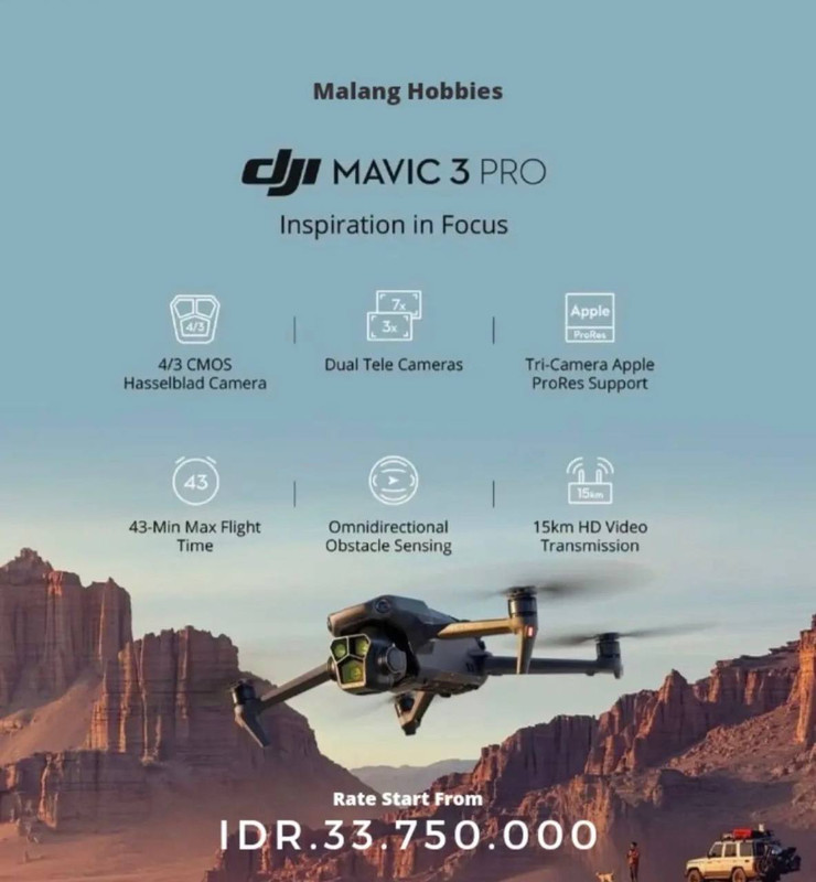 jual DJI Mavic 3 Pro Malang surabaya harga review spesifikasi