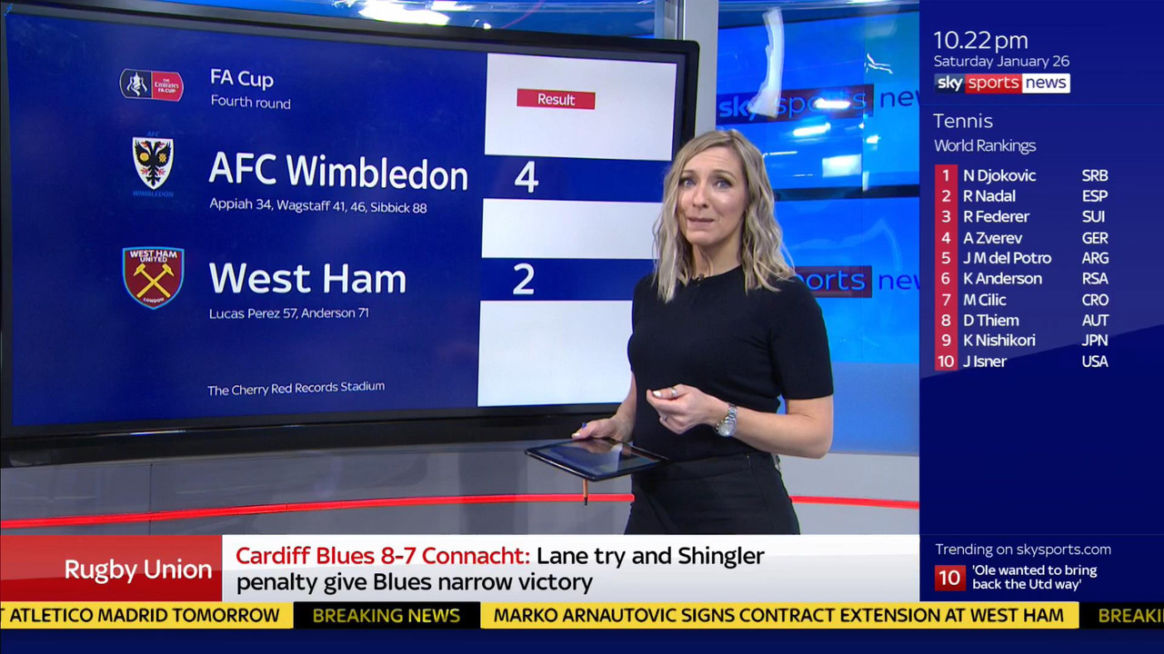 26 January - 22.00.00 - Sky Sports News At Ten. Round up of all 