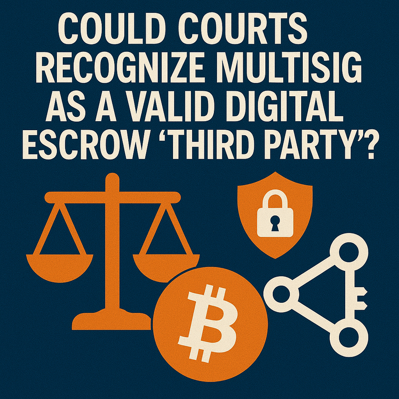 Could courts recognize multisig as a valid digital escrow “third party”?