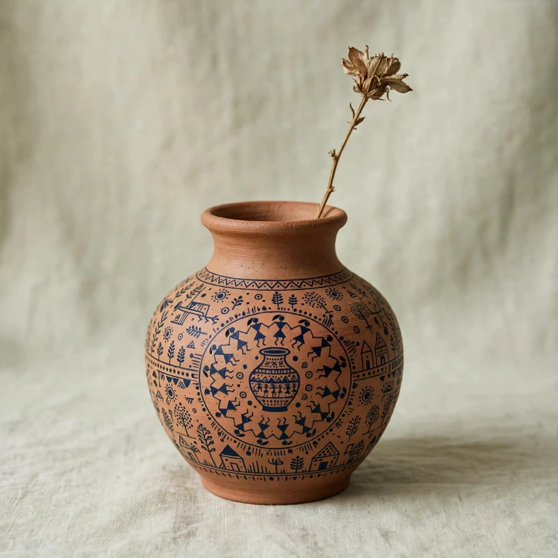 Hand-Painted Ceramic Vase