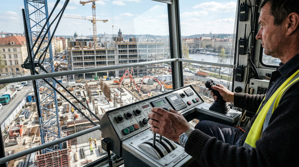 Оператор башенного крана, обеспечение безопасности и контроля при возведении быстровозводимых зданий