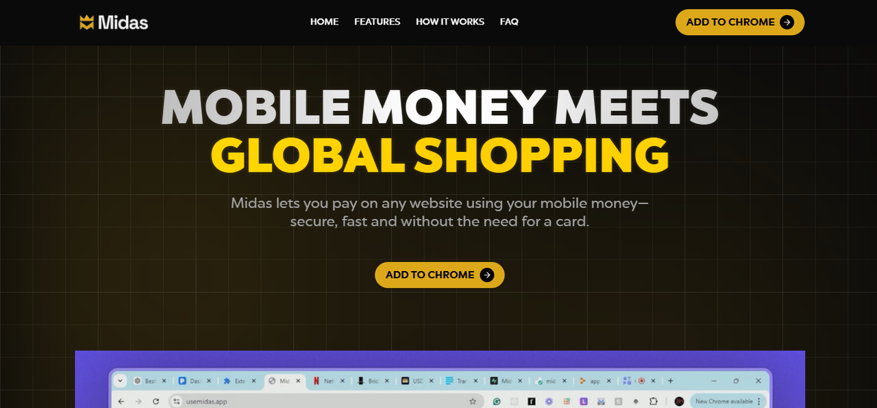 Midas - Seamless Online Shopping using Mobile Money