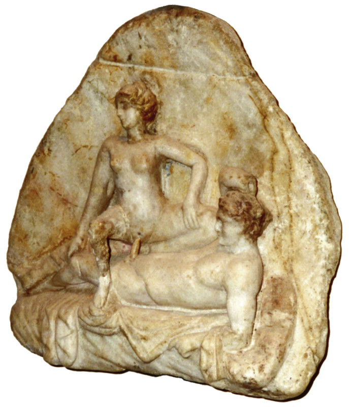 Erotic Relief found at Pompeji Secret chamber gabinetto segreto) of the Naples Museum
