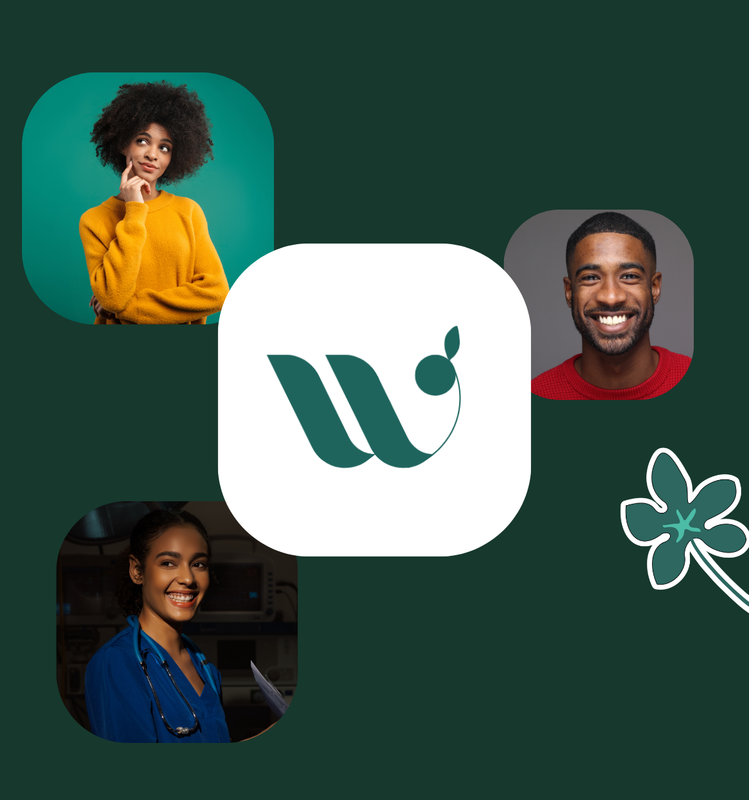 Greenhouse all together hiring platform UI collage with office worker headshots evergreen background2x