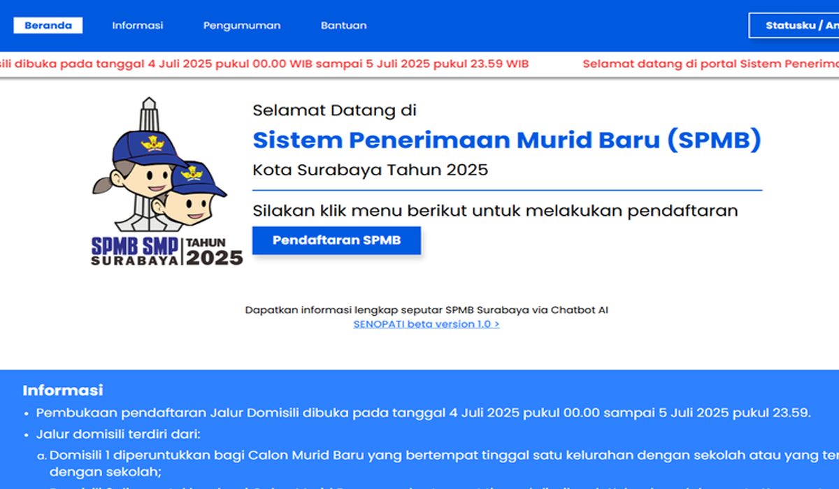Syarat dan Cara Pendaftaran Jalur Domisili SPMB SMP Surabaya 2025 Syarat dan Cara Pendaftaran Jalur Domisili SPMB SMP Surabaya 2025