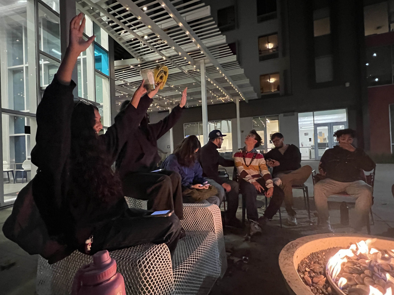 Friends smiling together