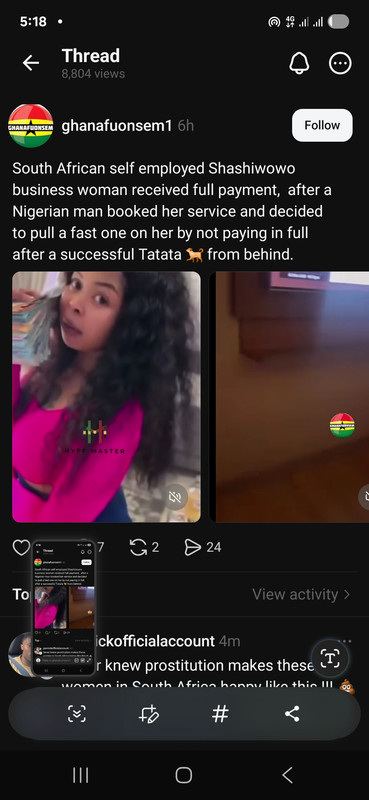 Nigerian guy refuse to pay South African olosho complete money