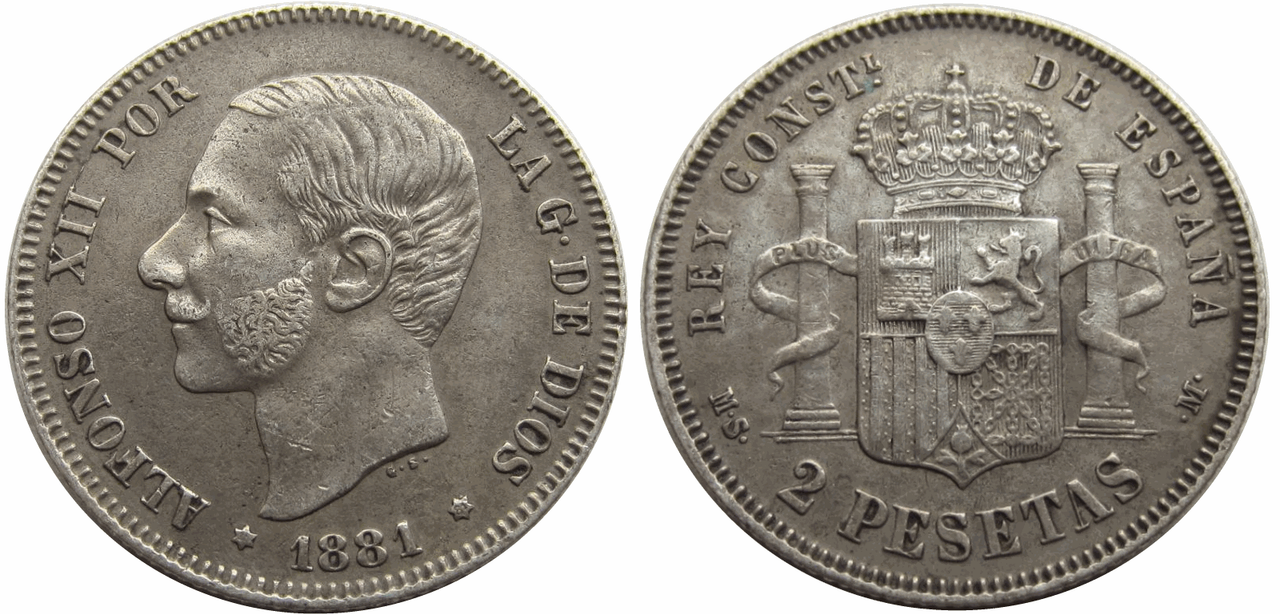 2 pesetas 1881. Alfonso XII. Opinión C8084-D26-9435-412-E-81-C5-676-DE6-DBED0-D