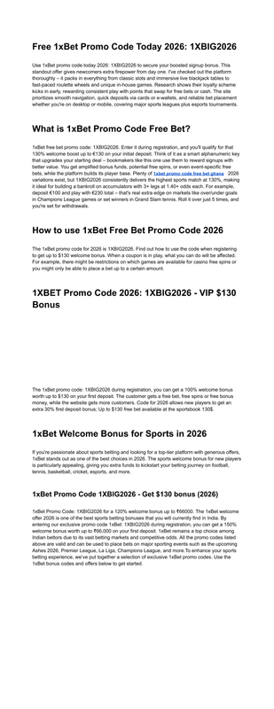 1x Bet Indonesia Bonus Code 1XBIG2026 130 Bonus