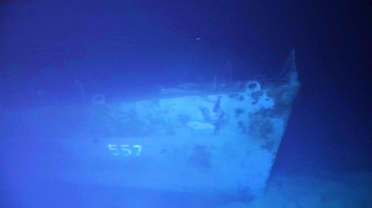 Los restos del USS Johnston - AFP