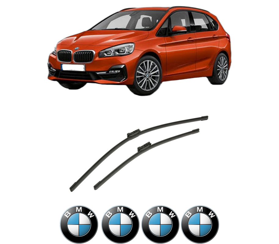 Set stergatoare auto BMW Seria 2 Gran Tourer Van (F46) din 2014-2017, pentru parbriz auto, 2 bucati, Bosch Aerotwin, din cauciuc siliconat rezistent, 4 Stickere Auto BMW Seria