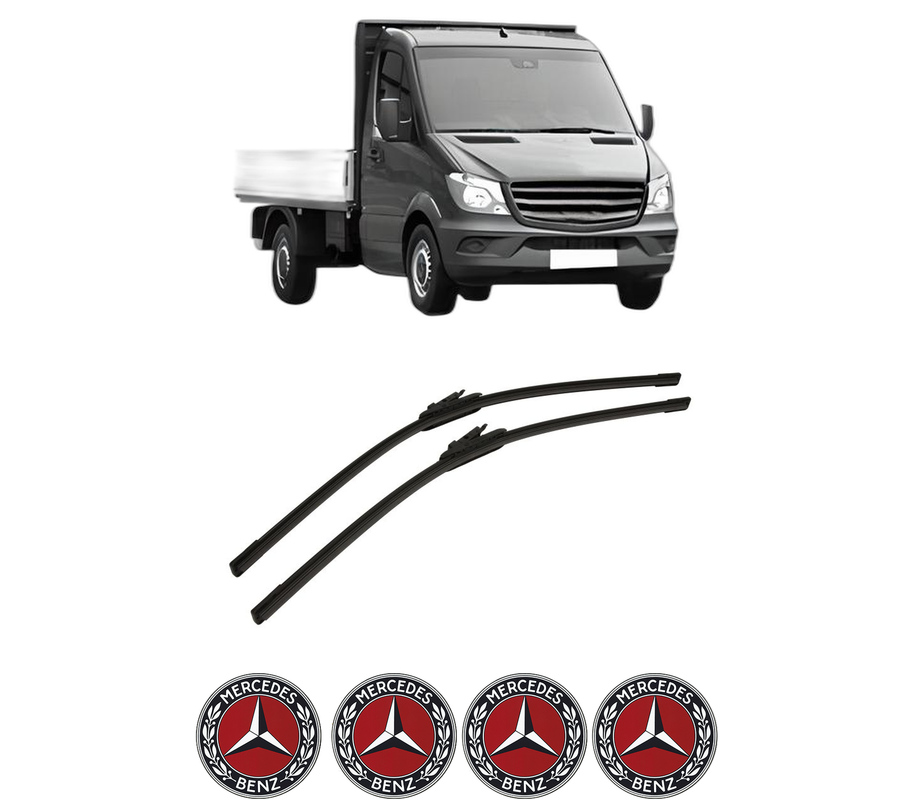 Set stergatoare auto MERCEDES-BENZ SPRINTER 4,6-t Platform/Chassis (B906) din 2006-2018, pentru parbriz auto, 2 bucati, Bosch Aerotwin, din cauciuc siliconat rezistent, 4 Stickere Auto MERCEDES-BENZ