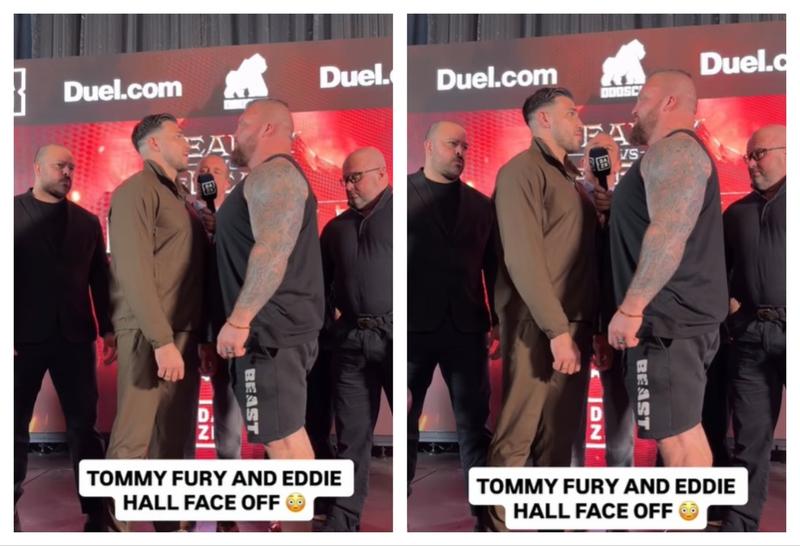 Еди Хол и Томи Фюри лице в лице преди битката