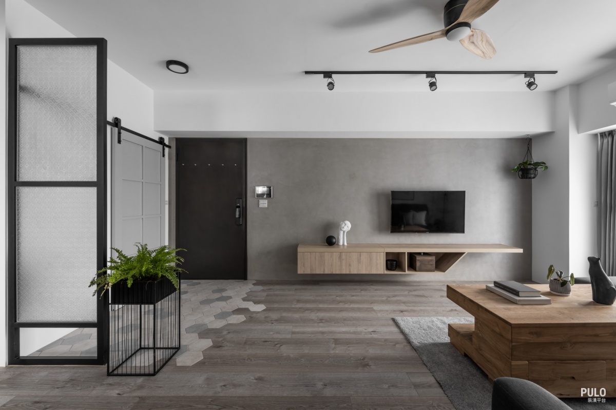 桃園灰泥電視牆PULO裝潢平台1