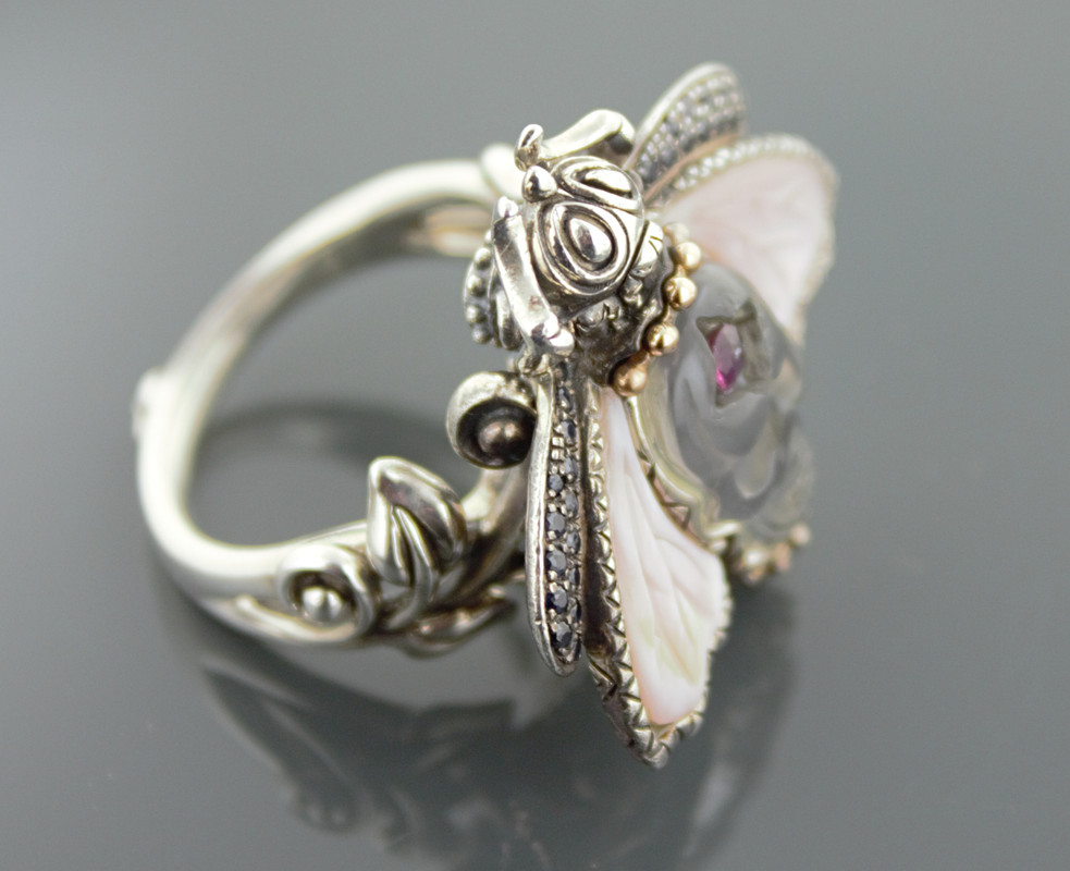 Barbara Bixby Sterling Silver & 18k gold GemstonesSkull Bee Barbara Bixby Sterling Silver & 18k gold GemstonesSkull Bee