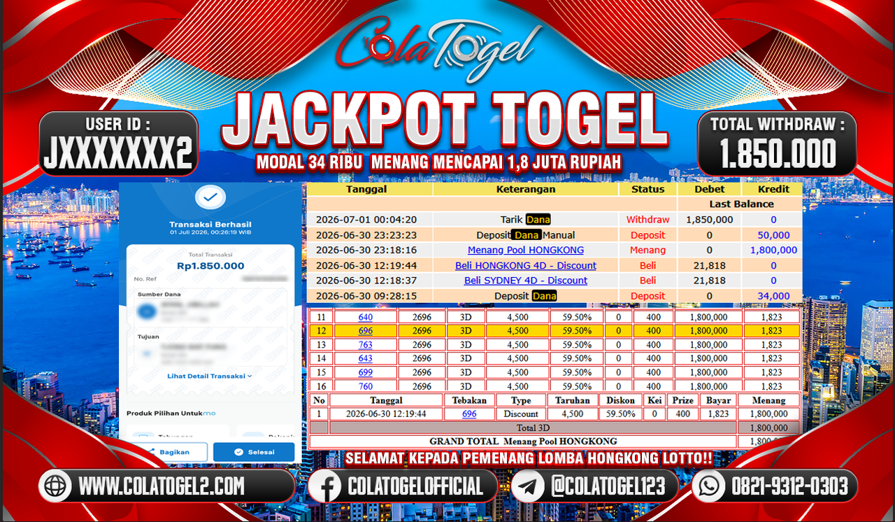JACKPOT HONGKONG LOTTO!!