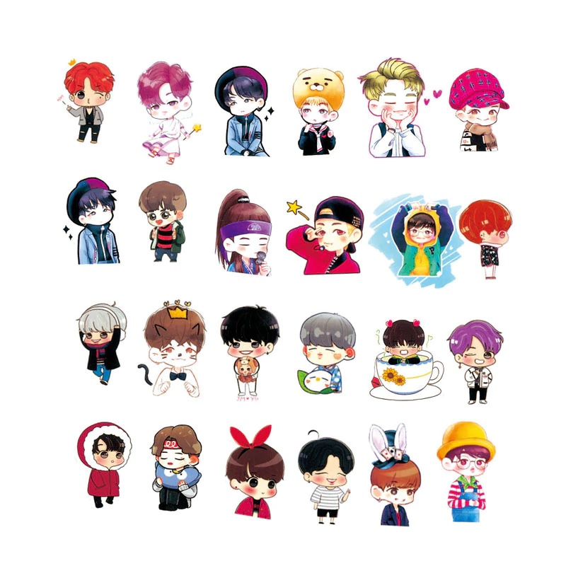 120Pcs BTS STICKERS Bts Army Cartoon Kpop Korean Band bts stickers