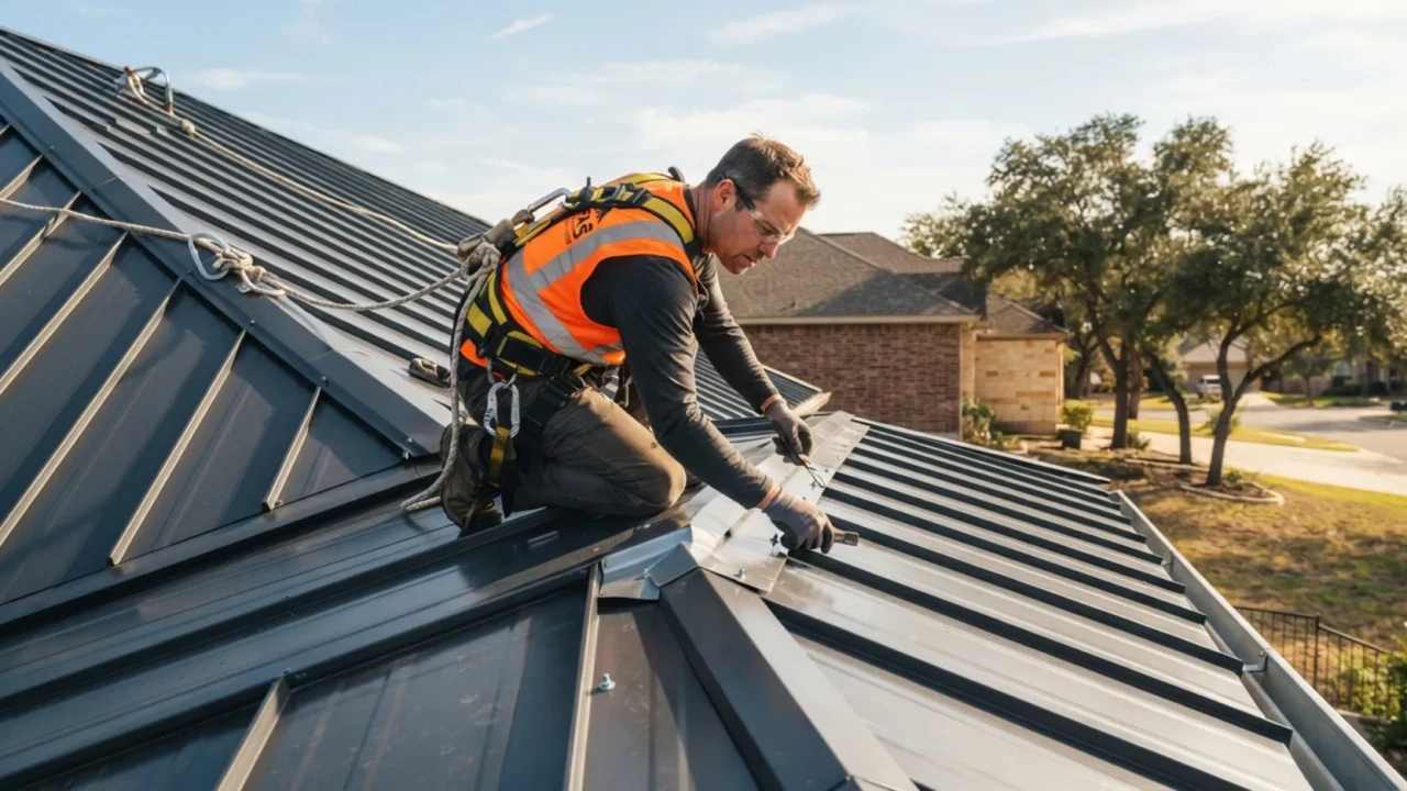 Metal roof maintenance inspection San Antonio residential home