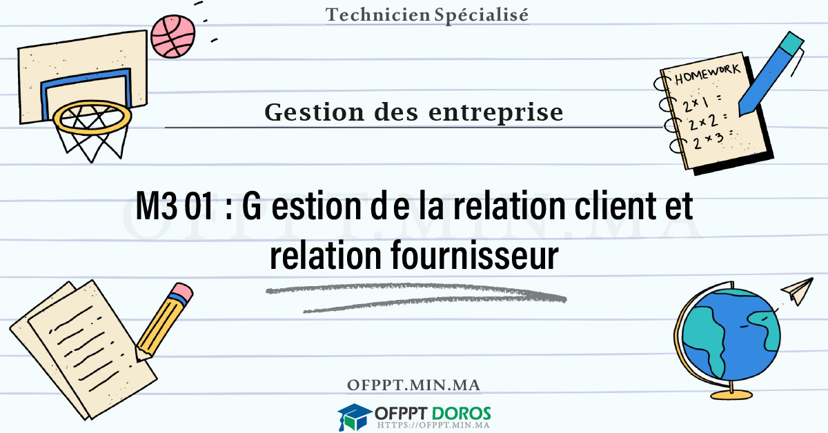 Sommaire détaillé du cours Gestion de la relation client et relation fournisseur M301 OFPPT - Structure du module