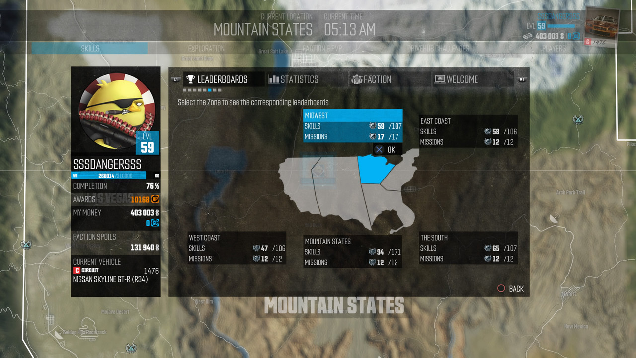 التحديات والمهمات التي تم الحصول على بلاتنيوم فيها في كل منطقة