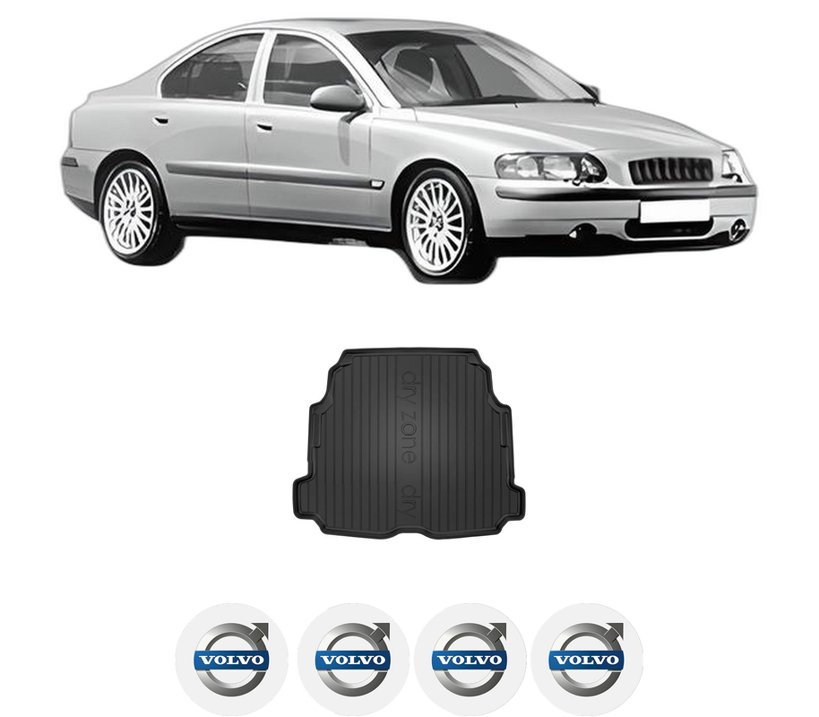 Tavita Portbagaj VOLVO S60 I (384) din 2000-2010, Protectie Portbagaj Auto, 4x Stickere auto cu VOLVO