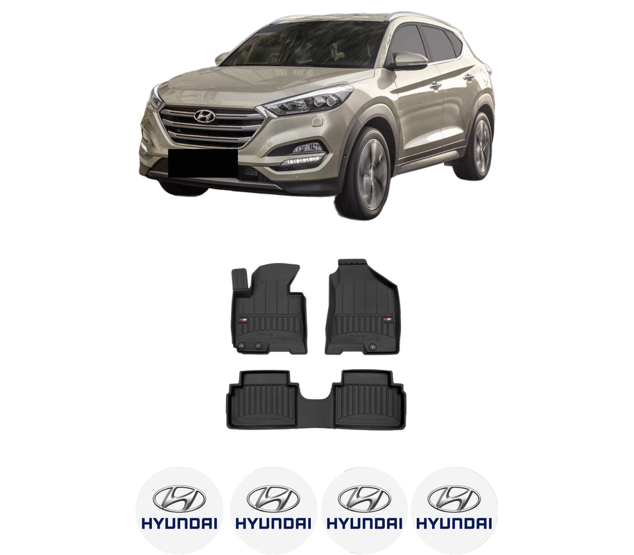 Set covorase presuri HYUNDAI ix35/TUCSON din 2003-2012, auto, din cauciuc thermoplastic, 4 Stickere auto cu HYUNDAI