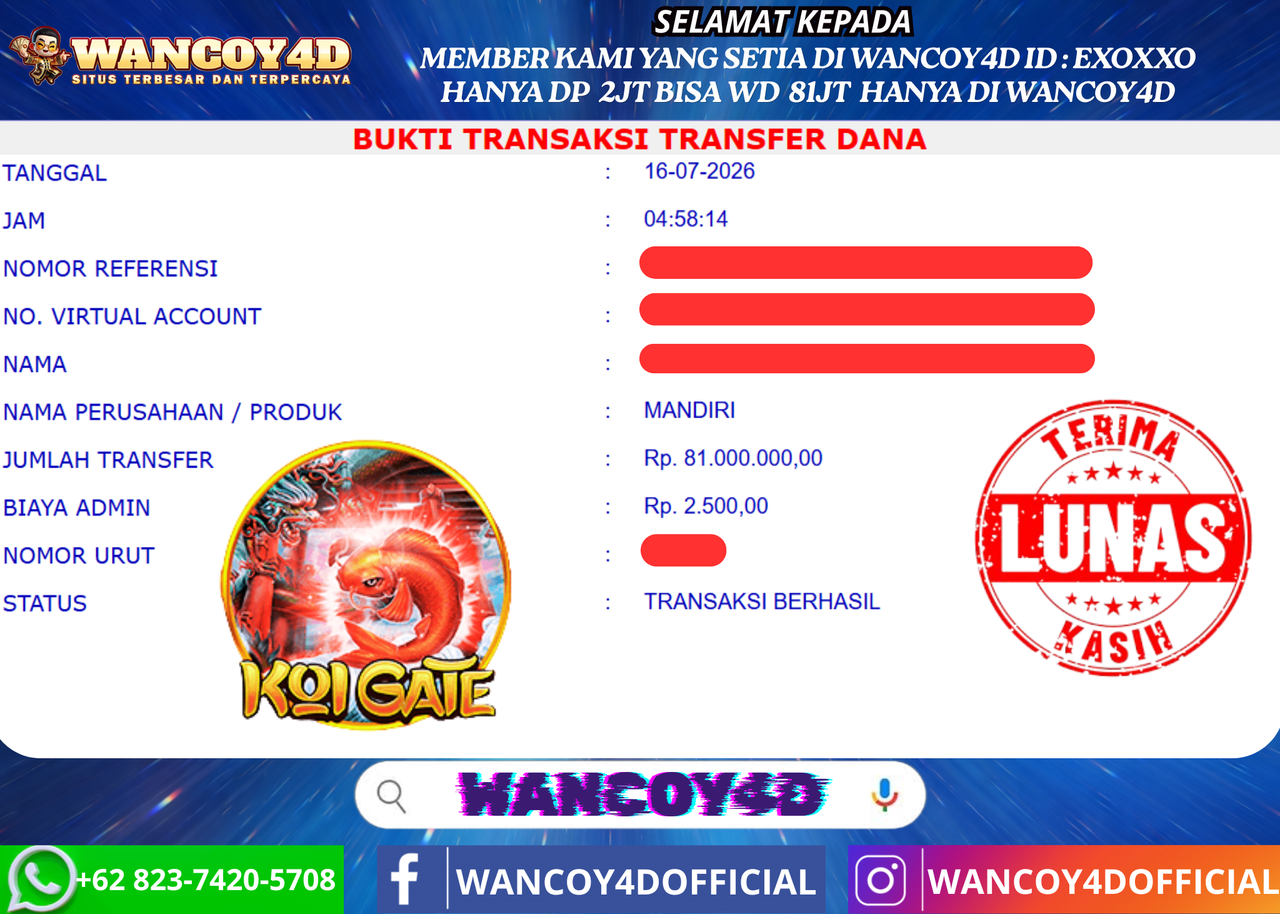 WANCOY4D KOI GATE HABANERO RP.81.000.000 -LUNAS