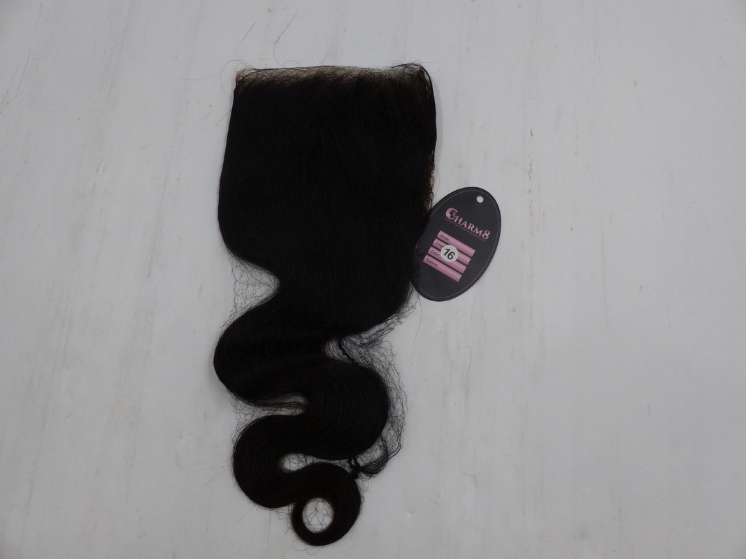 CHARM 8 16" BODY WAVE BROWN 100% HUMAN HAIR EXTENSION CLOSURE