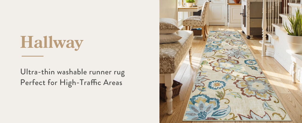 Floral Entryway Rug - Front