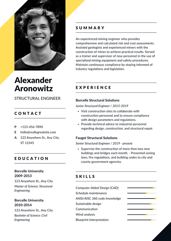 Black-Minimalist-Structural-Engineer-Resume preview