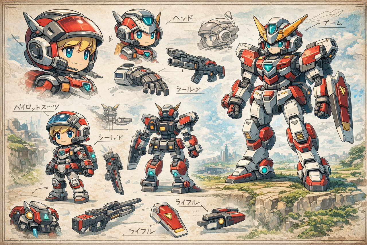 Bản Thiết kế Cơ khí Cách điệu Phong cách Anime Mecha