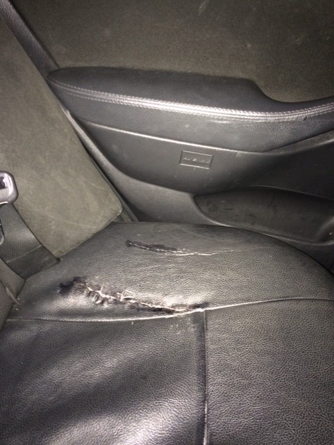 Repaired seat cover 3.