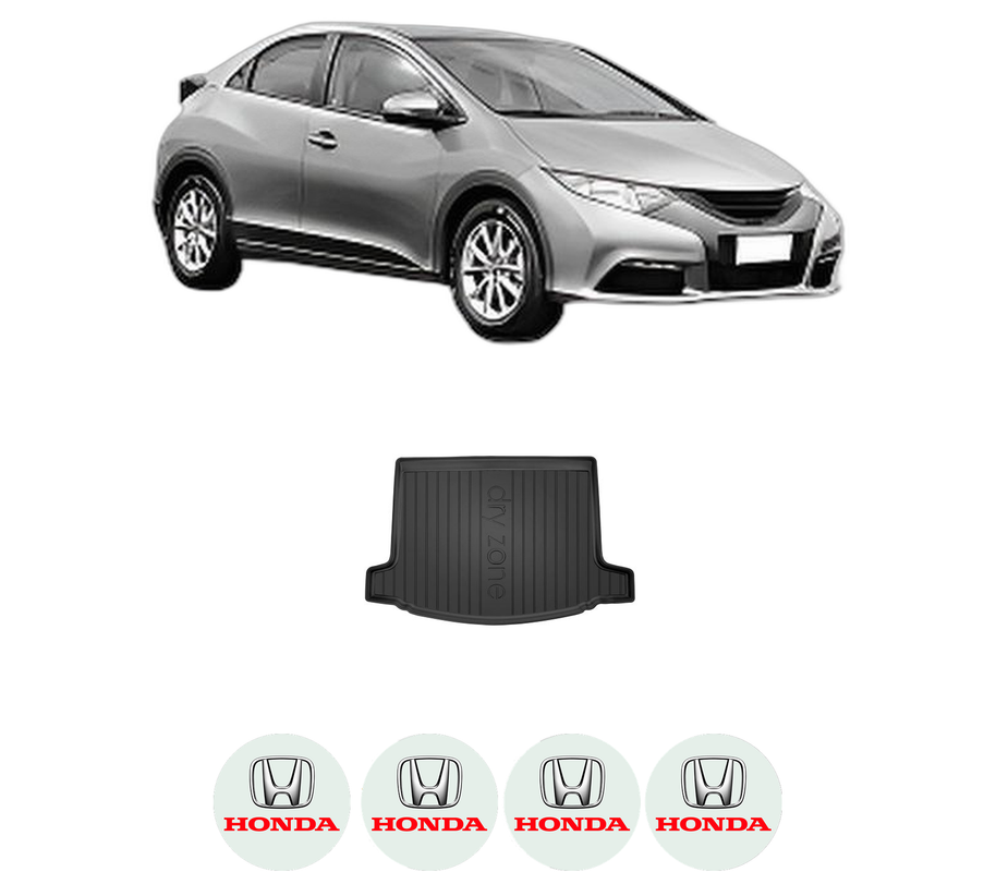 Tavita Portbagaj HONDA CIVIC IX (FK) din 2012-2016, Protectie Portbagaj Auto, 4x Stickere auto cu HONDA
