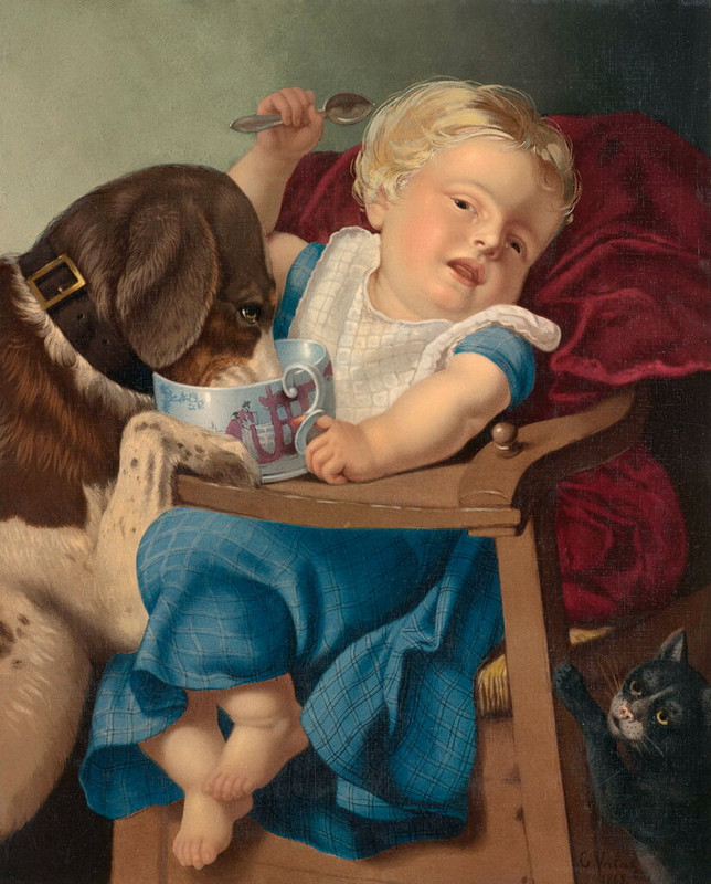 Verlat Karel 1824-1890Baby in Trouble