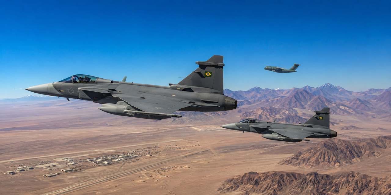 F-39 Gripen da FAB estreia em exercício multinacional no Chile