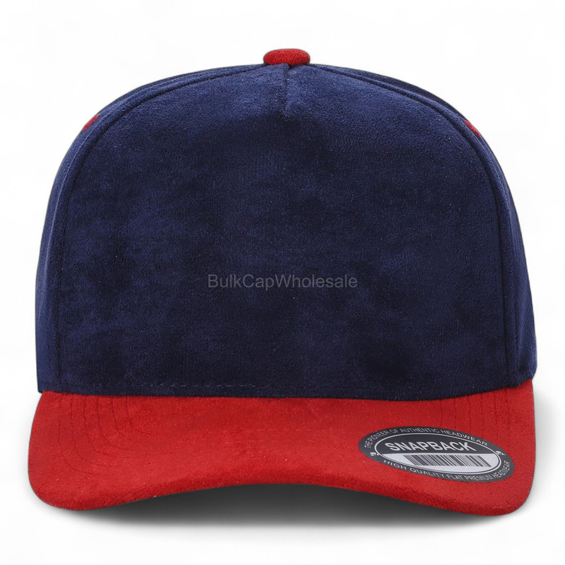 Suede Baseball Cap Snapback Adjustable Size Hat 5 Panel Mens Women