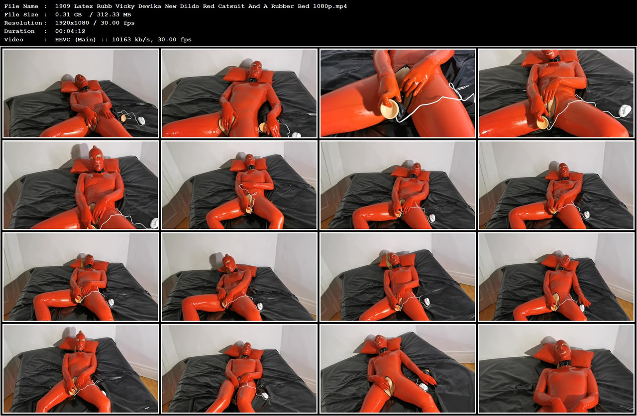 1909 Latex Rubb Vicky Devika New Dildo Red Catsuit And A Rubber Bed 1080p mp4