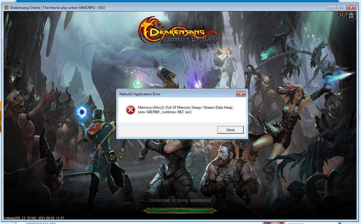 Support - Error after launching test server (stable) | Drakensang Online EN