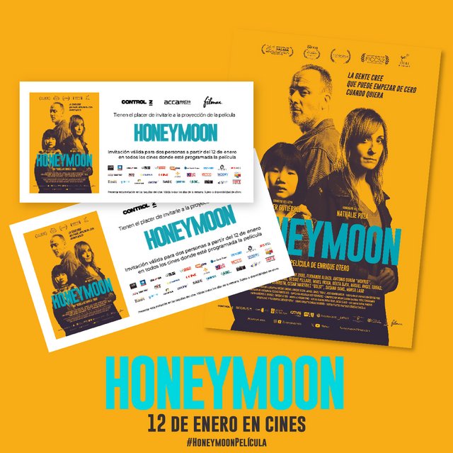 SORTEAMOS 3 ENTRADAS DOBLES DE LA PELÍCULA “HONEYMOON”. ESTRENO EN CINES EL 12 DE ENERO