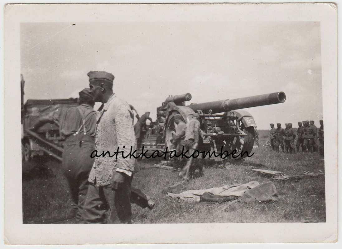 Foto Ostfront Wehrmacht Panzergruppe Guderian großes Geschütz Kanone Soldaten