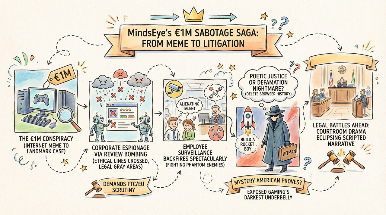 Gaming executives in tense corporate meeting room