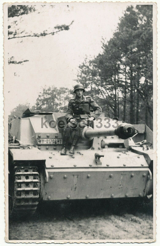 Foto Sturmgeschütz Panzer mit Wehrmacht Kfz Kennzeichen ! Langrohr StuG Tank !