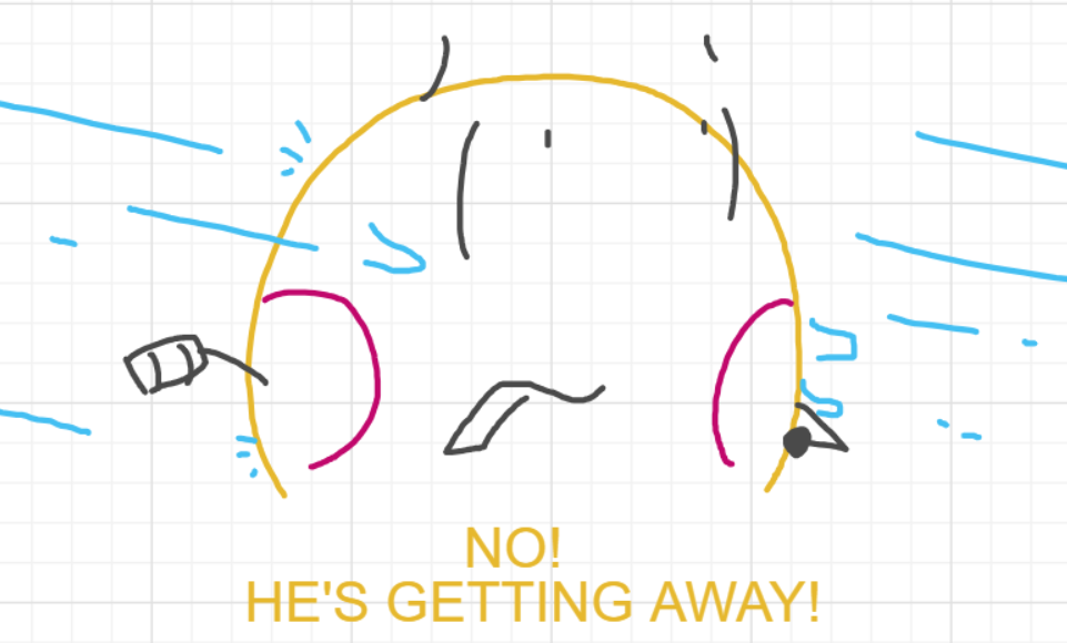 A panel from A Murder On The, episode six of the Board Boards object show by Furretwalk/WalkingFurret.