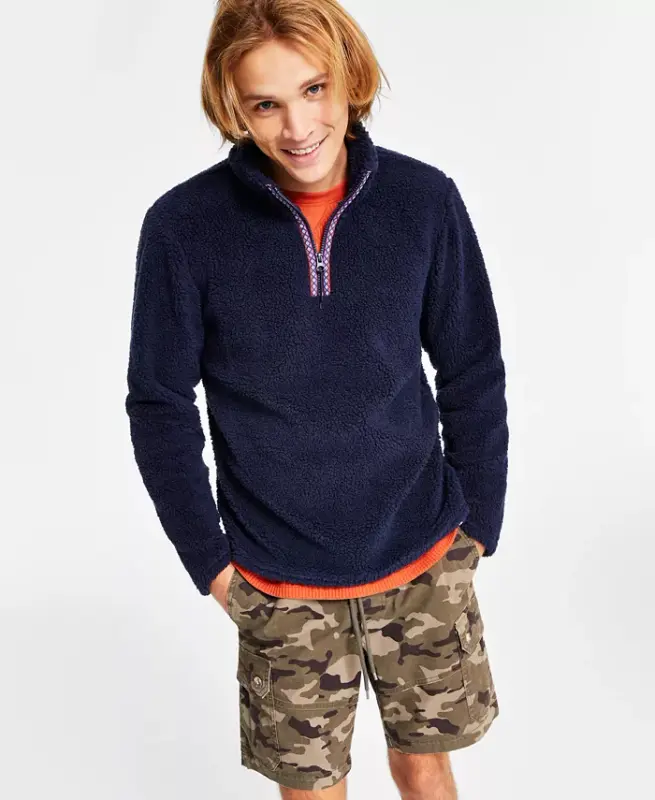Elevate Your Casual Style with the Sun + Stone Men’s Fleece Quarter-Zip Sweater for Only .67 at Macy’s Elevate Your Casual Style with the Sun + Stone Men’s Fleece Quarter-Zip Sweater for Only .67 at Macy’s