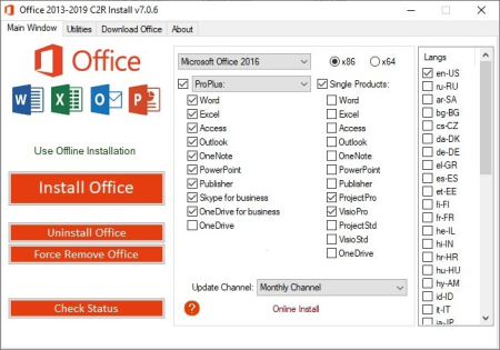 Office 2013-2019 C2R Install + Lite version 7.0.6 Office 2013-2019 C2R Install + Lite version 7.0.6