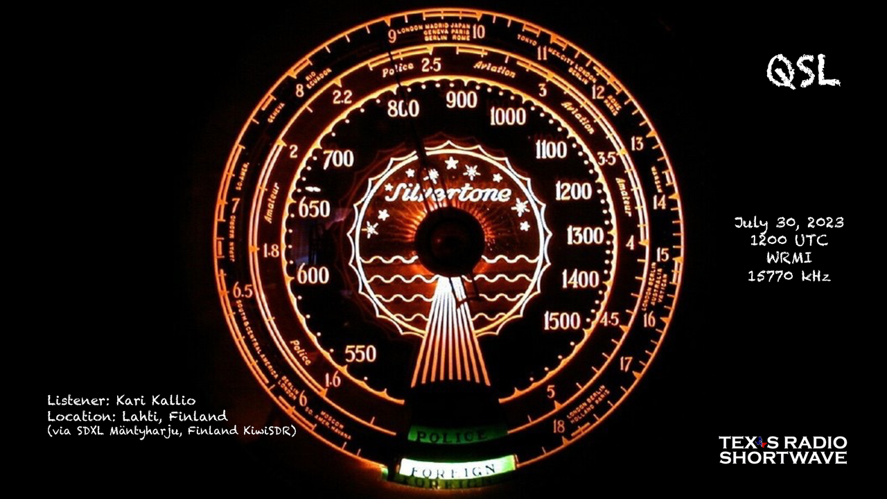 TRSW - Silvertone Radio Dial (15770 kHz) #23 QSL_WRMI - Kallio-1