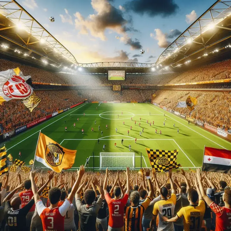 صورة لاعبي أوتريخت وكايزر تشيفس في مباراة كرة قدم ودية تحضيرية للموسم الجديد | Image of Utrecht and Kaizer Chiefs players in a friendly football match, preparing for the new season
