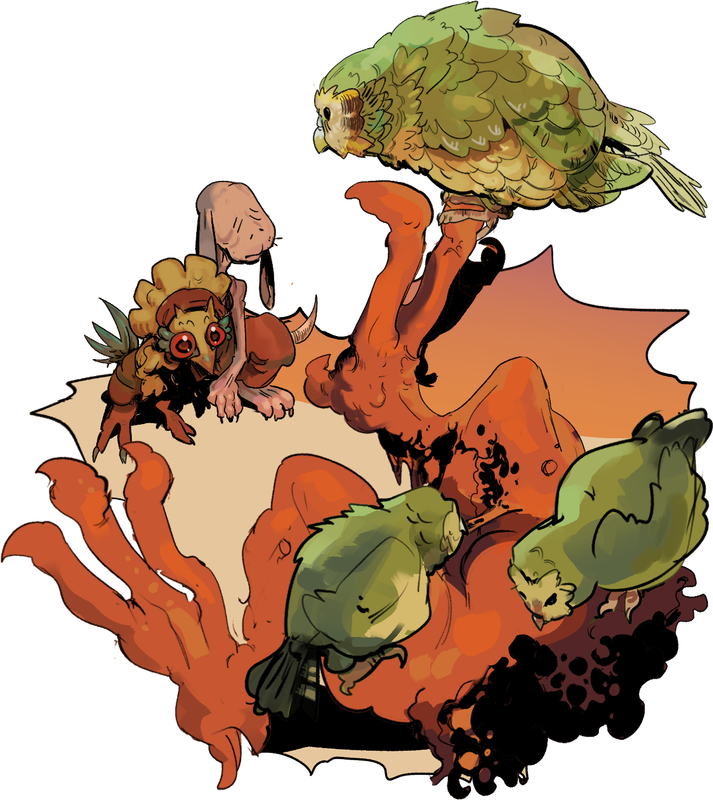 Sano and Beaten Dog meet the Kakapo man
