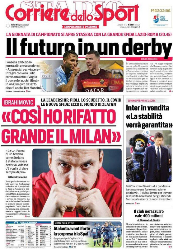 Rassegna Corriere Dello Sport Inter In Vendita Tuttosport Che Rullo La Dea Il Mattino Gattuso Patto Per La Rimonta
